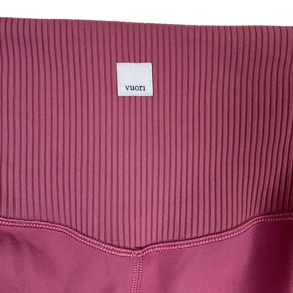 Vuori Sz S Rib Studio Short 6” High Rise Biker Shorts Dusty Mauve Stretchy Soft - Picture 7 of 15